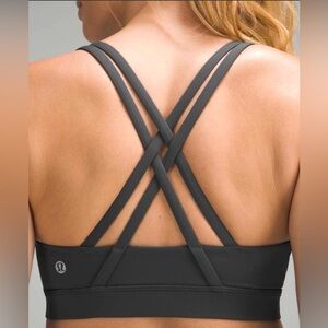lululemon athletica Energy bra Gray Black Crisscross Size 6